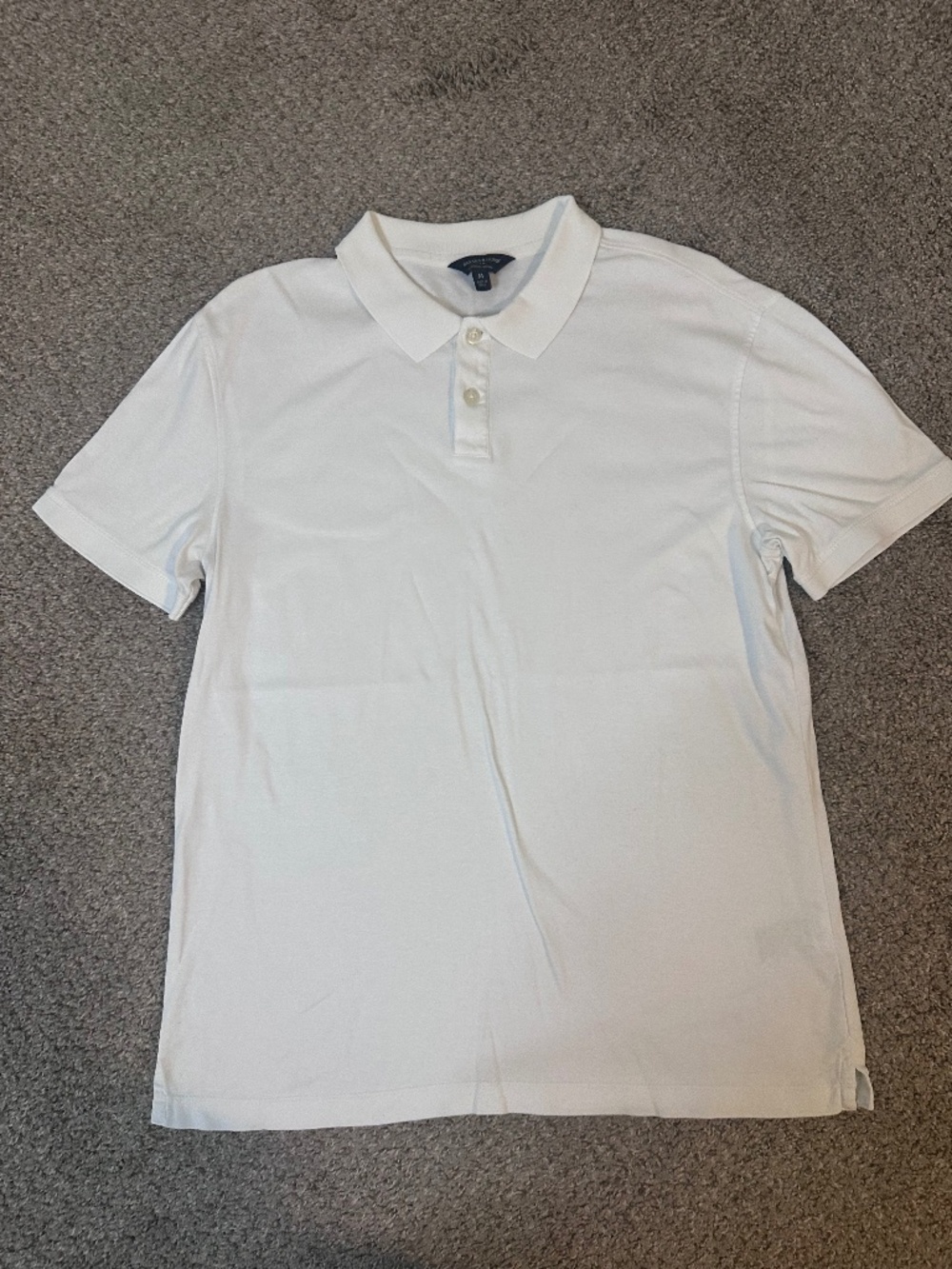 Mens Medium White Banana Republic Luxe Touch Performance Polo